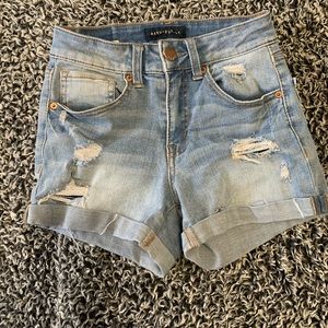 Aeropostale destressed high wasted jean shorts/ 0